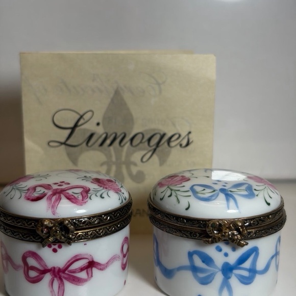 Limoges Other - Genuine French Limoges box.  Choice of pink or blue